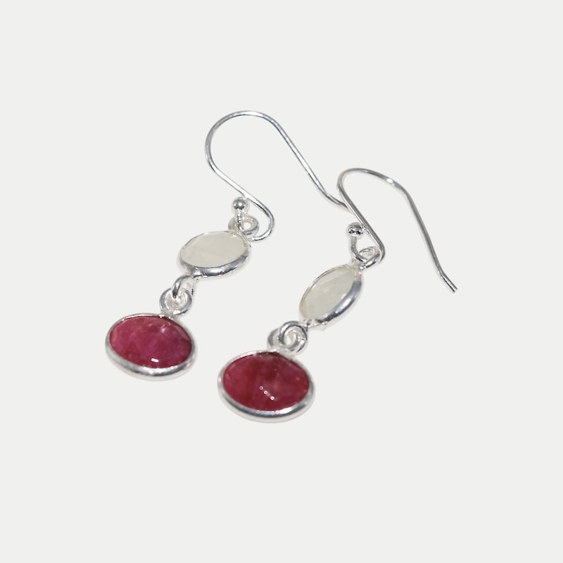 Boucle d'oreille Safia Rubis indien