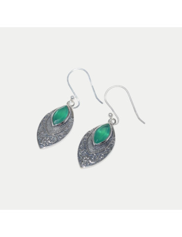 Boucle d'oreille Alani Onyx vert