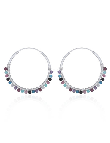 Boucles d'oreilles Yuliana Multi pierres