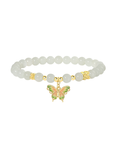 Bracelet Jade Nephrite Argent 925/Plaqué or