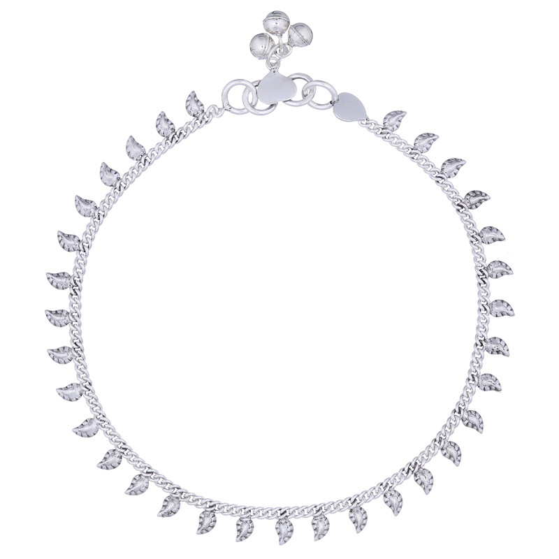 Chaîne de cheville toute argent