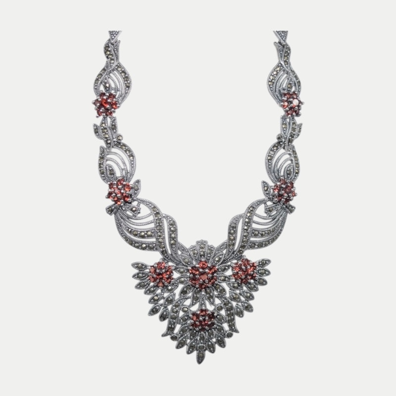 Colliers Grenat Marcassite