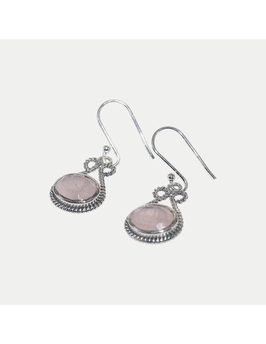 Boucle d'oreille Rahel Quartz rose