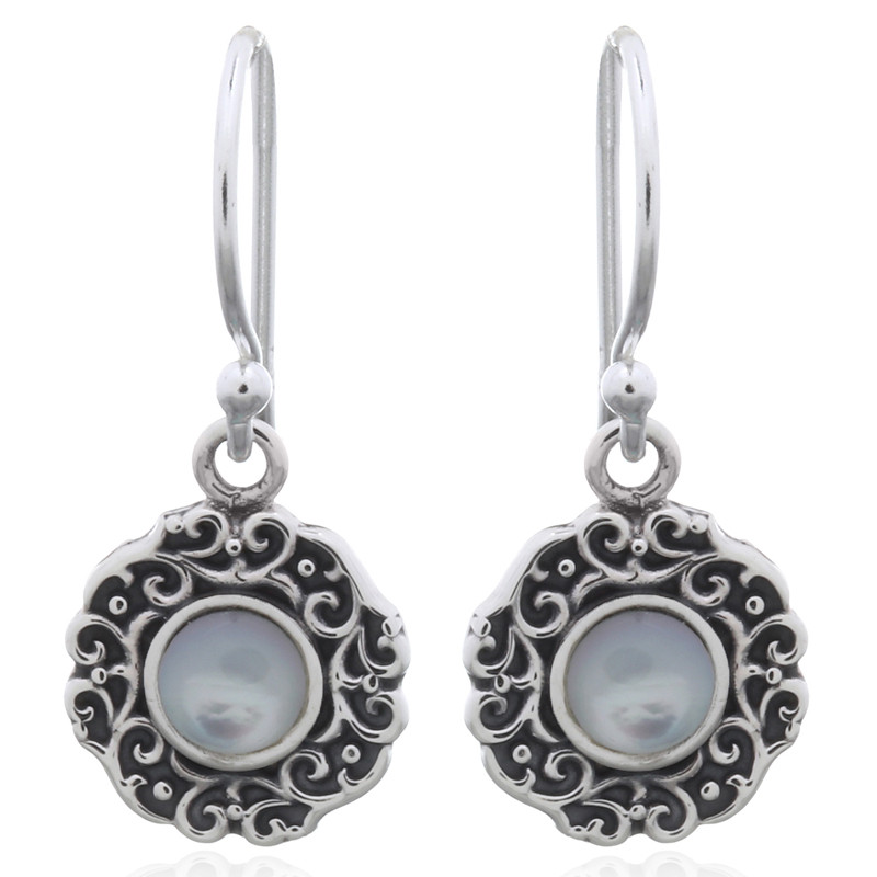 Boucles d'oreilles Mahina Perle Blanche