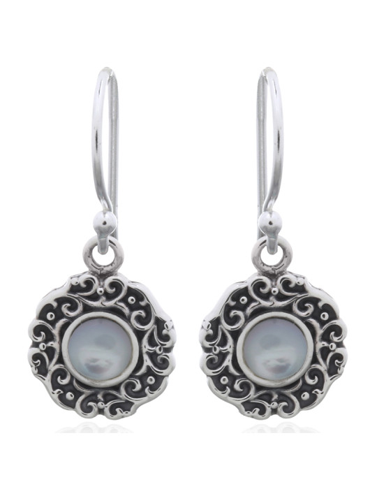 Boucles d'oreilles Mahina Perle Blanche