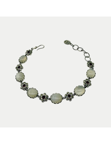 Bracelets Pierre de Lune Grenat Marcassite