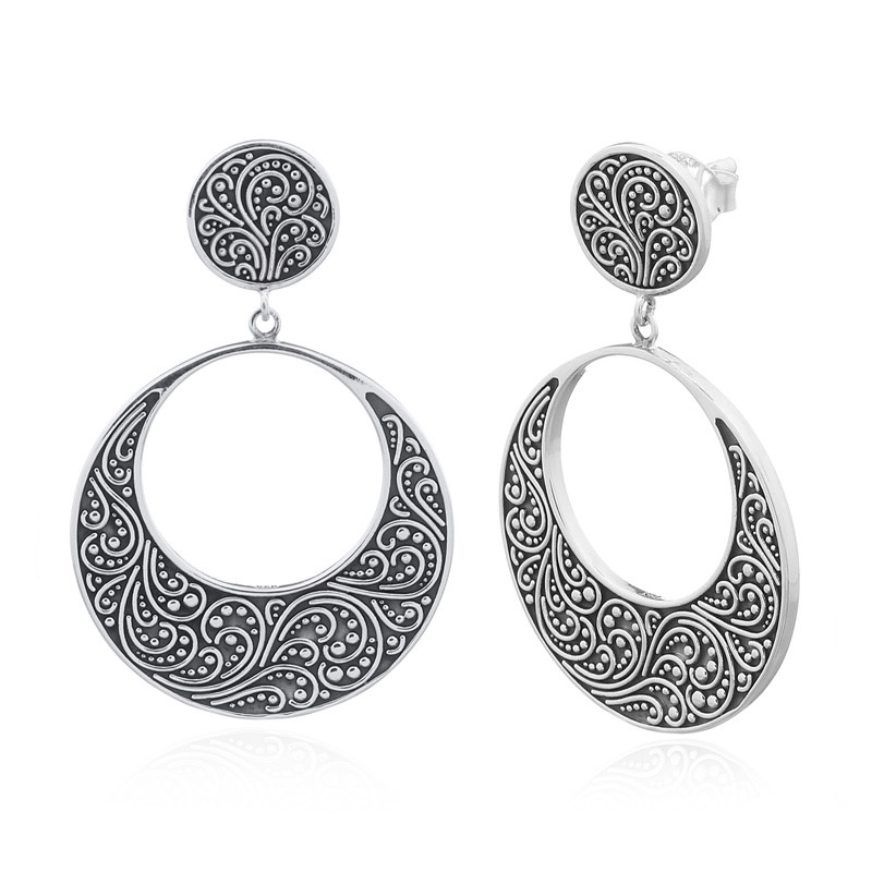 Boucles d'oreilles toute argent