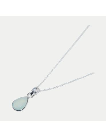 Collier Iris Calcédoine bleu