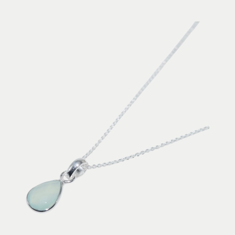 Collier Iris Calcédoine bleu