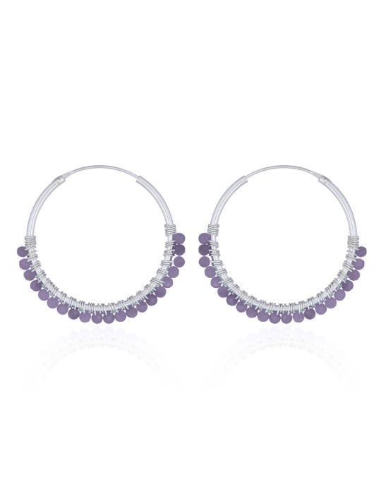 Boucles d'oreilles Yuliana Améthyste