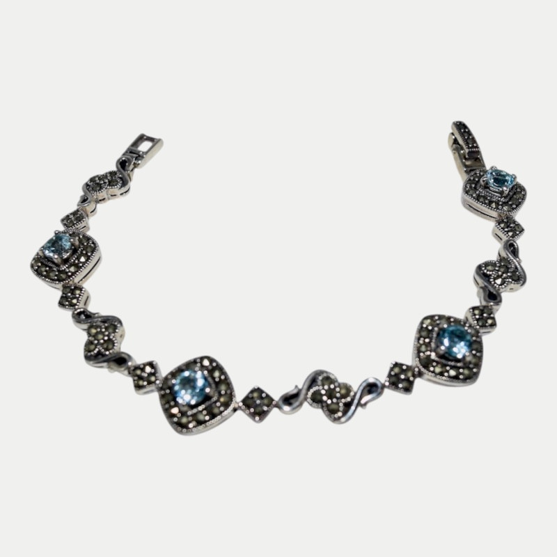 Bracelets Topaze Bleu Marcassite