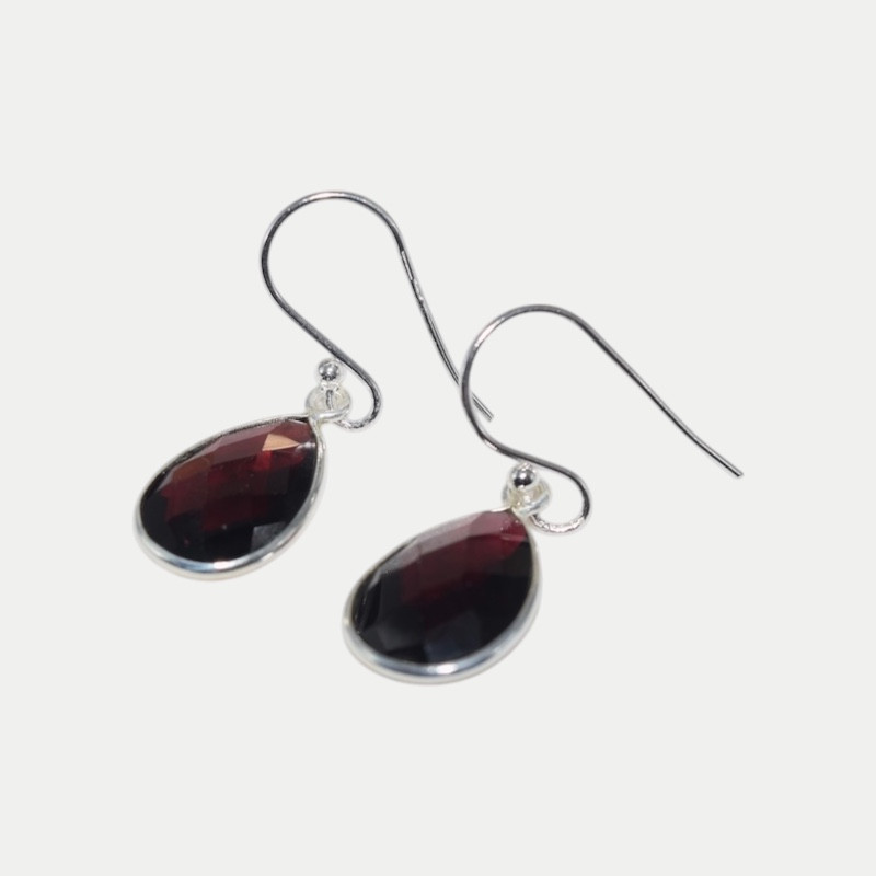 Boucle d'oreille Jade Grenat