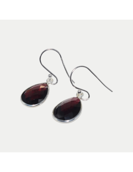 Boucle d'oreille Jade Grenat