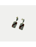 Boucles d'oreilles Grenat Marcassite