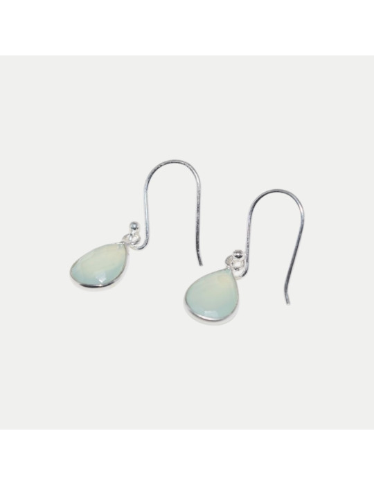 Boucle d'oreille Iris Calcédoine verte