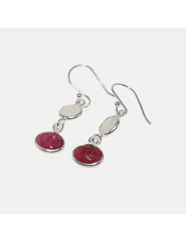 Boucle d'oreille Safia Rubis indien