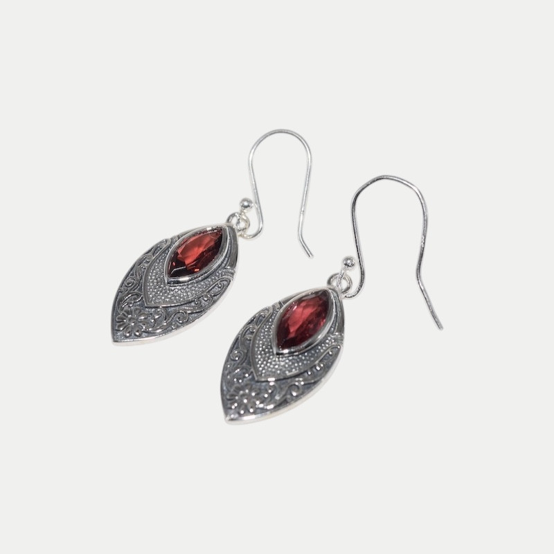 Boucle d'oreille Alani Grenat