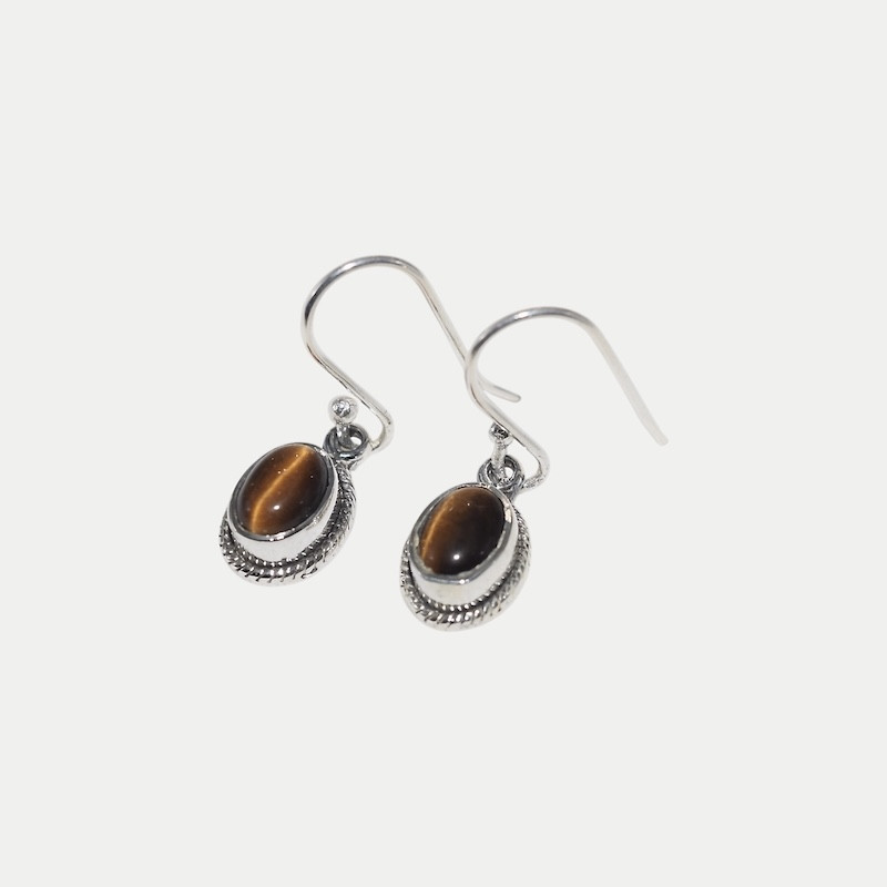 Boucle d'oreille Léa Œil de tigre