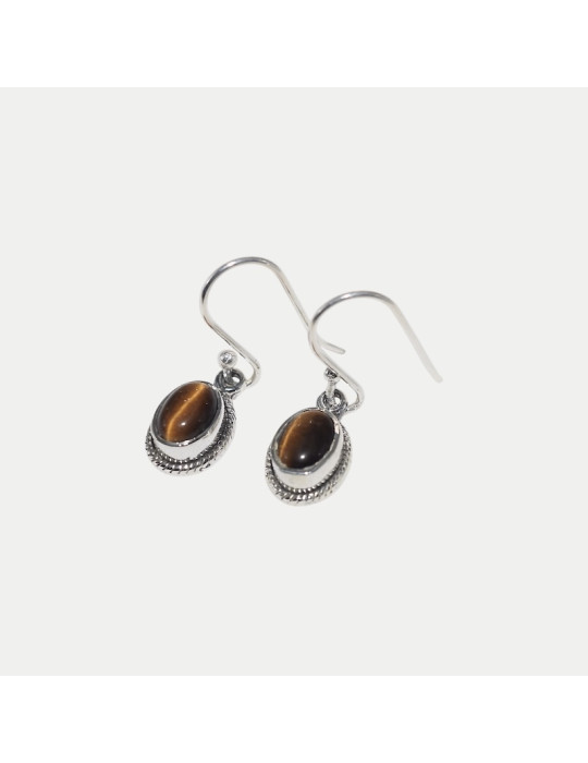 Boucle d'oreille Léa Œil de tigre