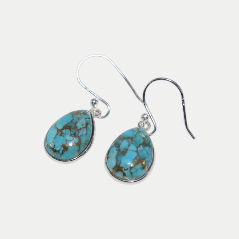 Boucle d'oreille Jade Turquoise cooper
