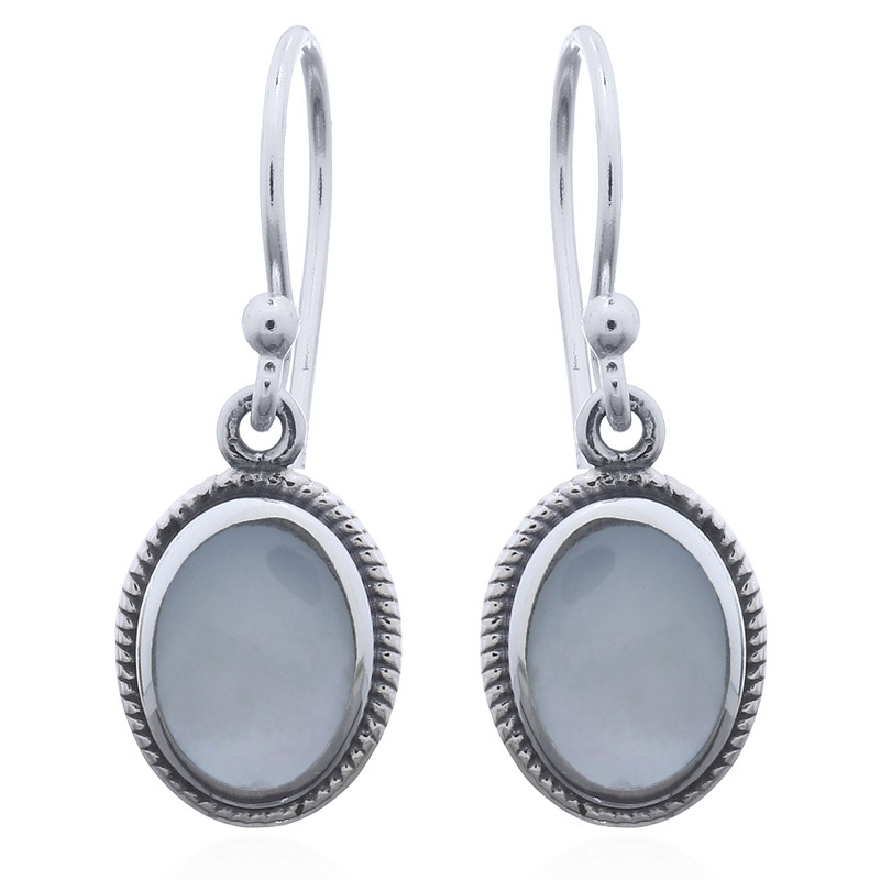 Boucles d'oreille Wangi Perle Blanche