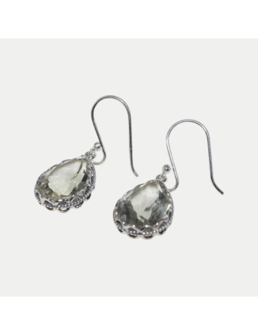 Boucle d'oreille Chambeli Améthyste verte