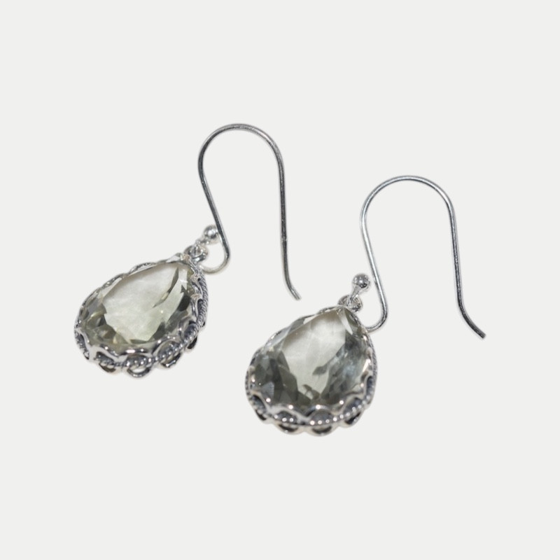 Boucle d'oreille Chambeli Améthyste verte