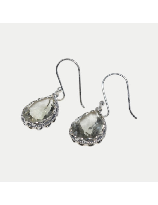 Boucle d'oreille Chambeli Améthyste verte