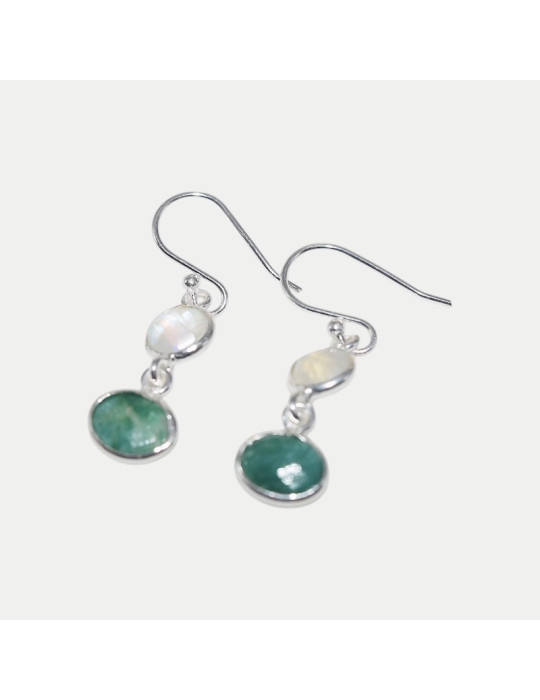Boucle d'oreille Safia Emeraude indienne
