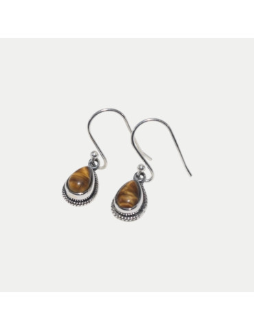 Boucle d'oreille Théa Œil de tigre