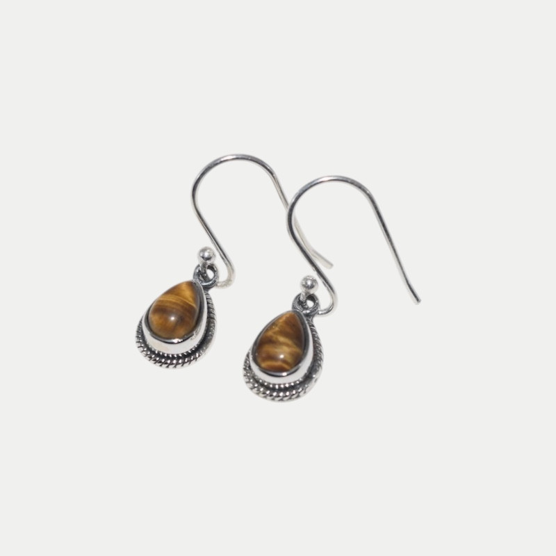 Boucle d'oreille Théa Œil de tigre