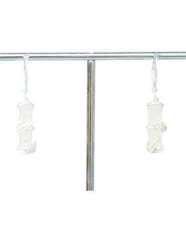 Boucle d'oreille Jade Nephrite Argent 925