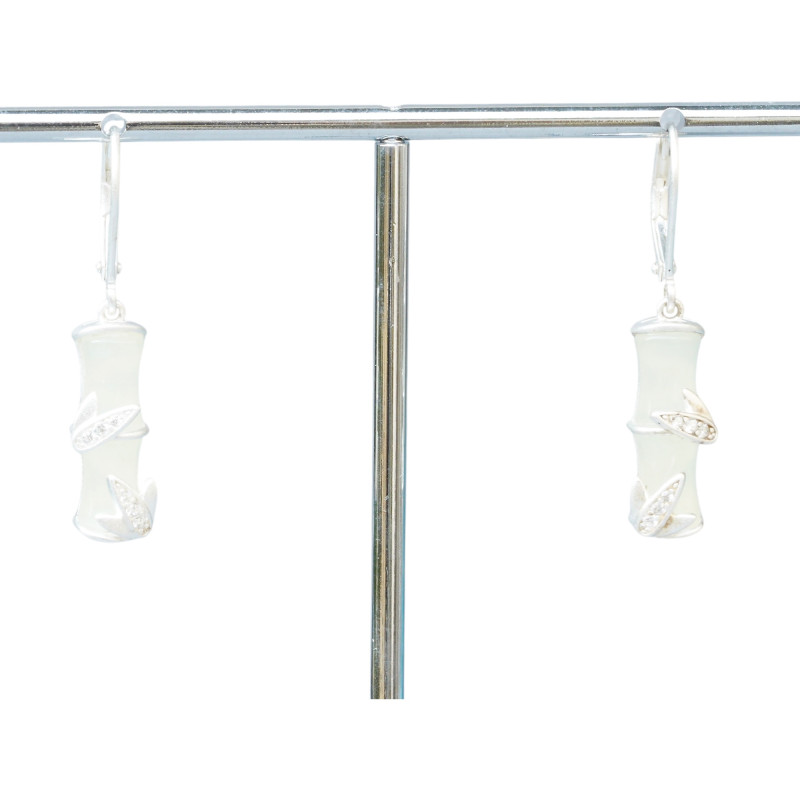 Boucle d'oreille Jade Nephrite Argent 925