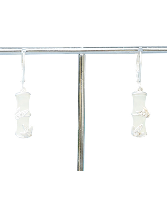 Boucle d'oreille Jade Nephrite Argent 925
