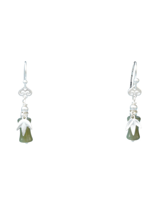 Boucle d'oreille Jade Nephrite Argent 925