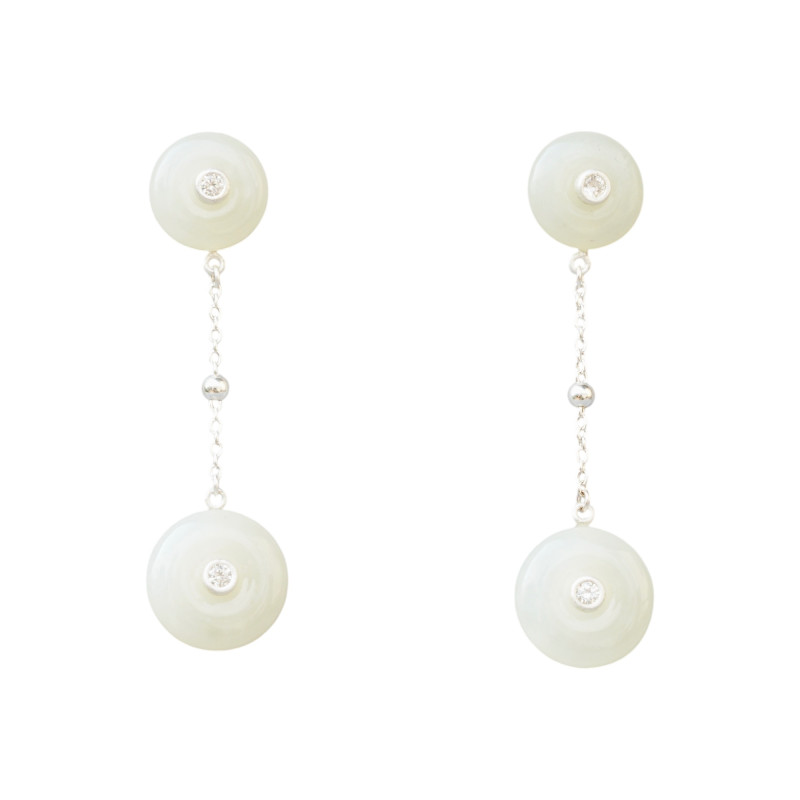 Boucle d'oreille Jade Nephrite Argent 925