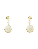 Boucle d'oreille Jade Nephrite Argent 925/Plaqué or