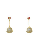 Boucle d'oreille Jade Nephrite Argent 925/Plaqué or
