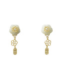 Boucle d'oreille Jade Nephrite Argent 925/Plaqué or