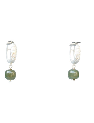 Boucle d'oreille Jade Nephrite Argent 925