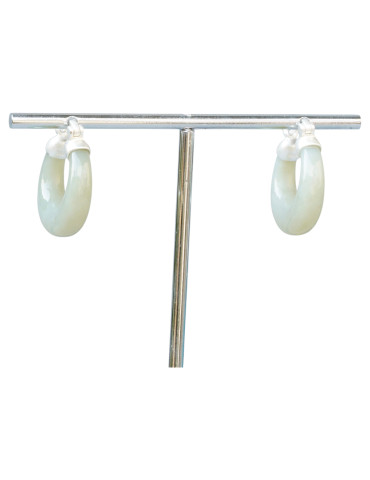 Boucle d'oreille Jade Nephrite Argent 925