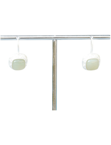 Boucle d'oreille Jade Nephrite Argent 925