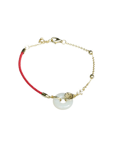 Bracelet Jade Nephrite Argent 925/Plaqué or