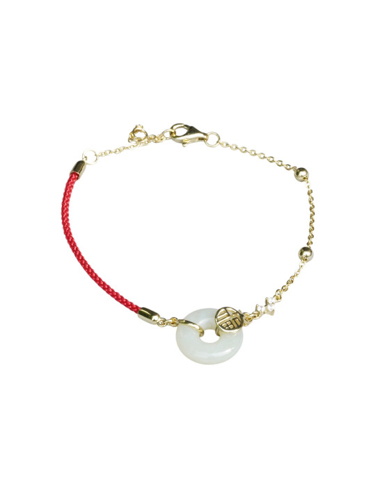 Bracelet Jade Nephrite Argent 925/Plaqué or