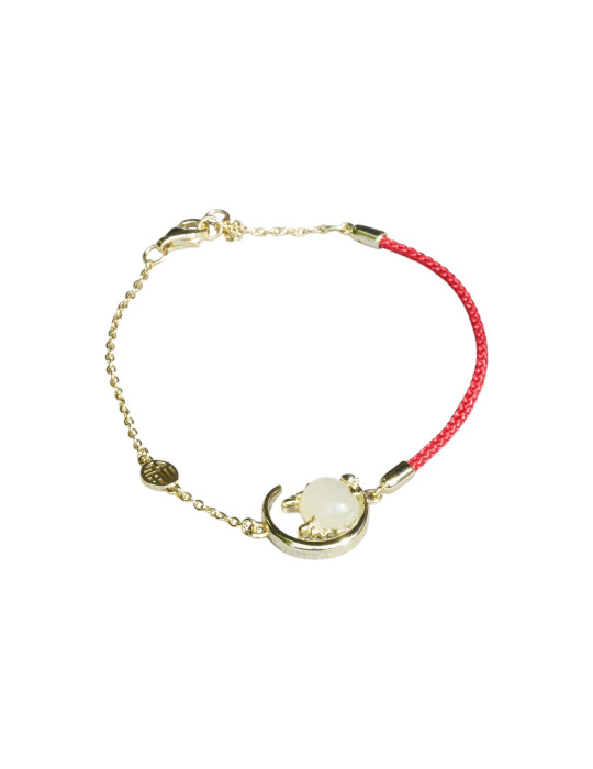 Bracelet Jade Nephrite Argent 925/Plaqué or