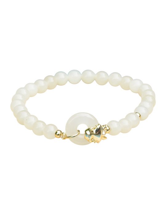 Bracelet Jade Nephrite Argent 925/Plaqué or