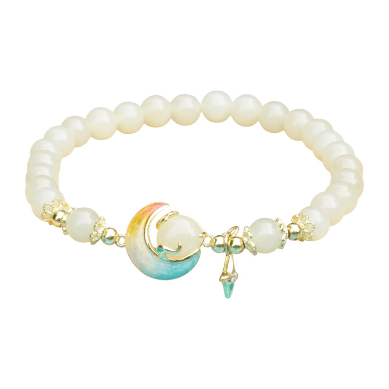 Bracelet Jade Nephrite Argent 925/Plaqué or