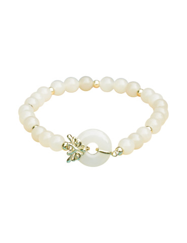 Bracelet Jade Nephrite Argent 925/Plaqué or