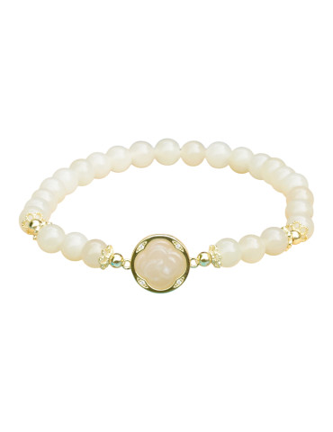 Bracelet Jade Nephrite Argent 925/Plaqué or