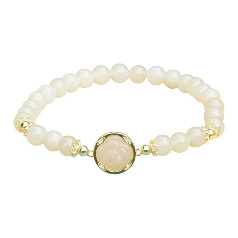 Bracelet Jade Nephrite Argent 925/Plaqué or